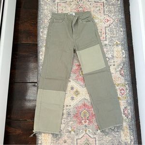 Reformation Ryan Tonal Patch High Rise Straight Jeans